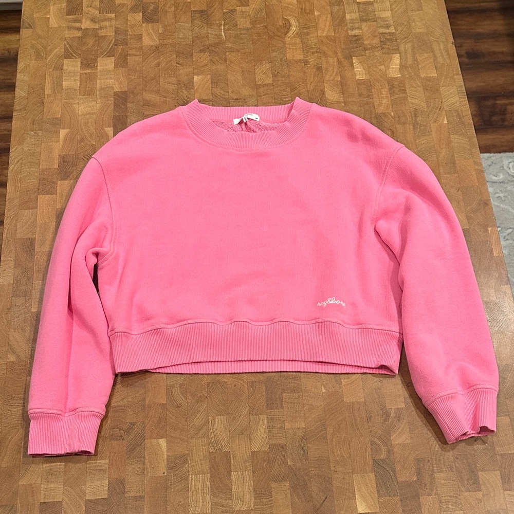 Rag & Bone Vibrant Pink Knit Sweatshirt Size Small